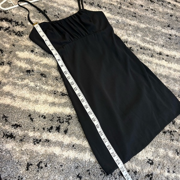 Abercrombie & Fitch Black Ruched Mini Slip Dress with Straps Size Small - Picture 8 of 8